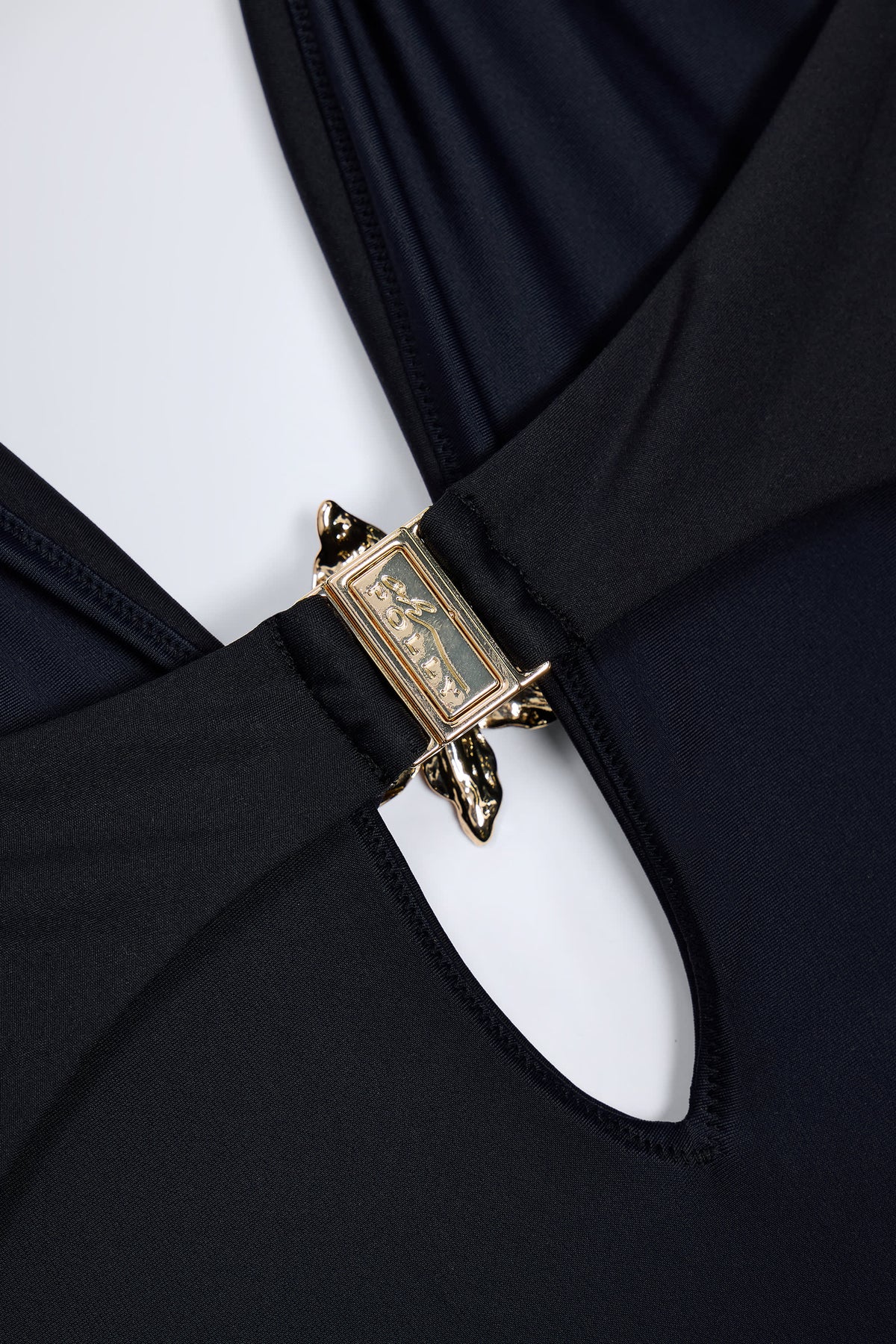 Belavie Bahare Cut-Out Hardware-Detail Swimsuit in Black