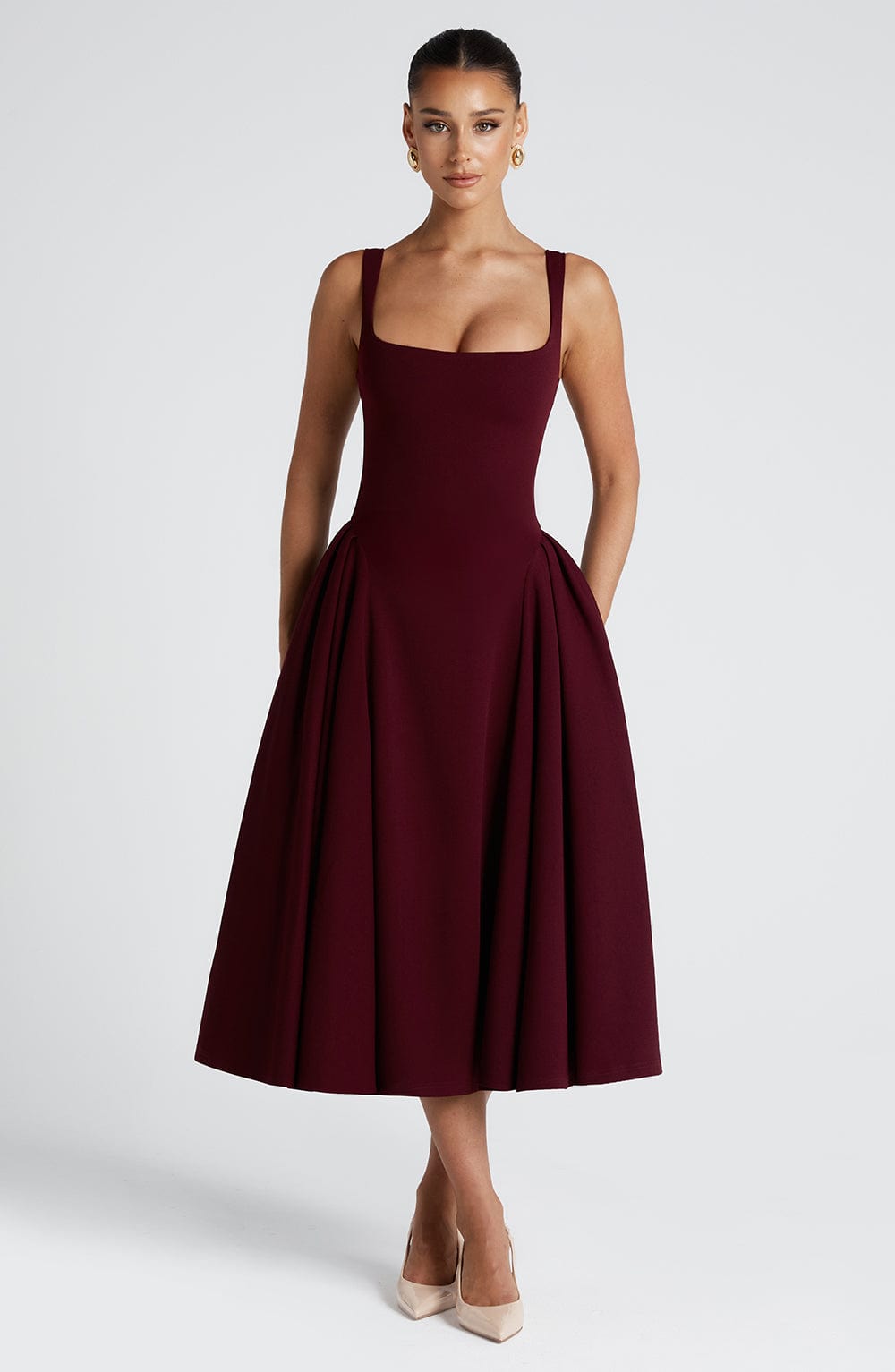 Belavie Bettia Midi Dress - Cherry Lacquer