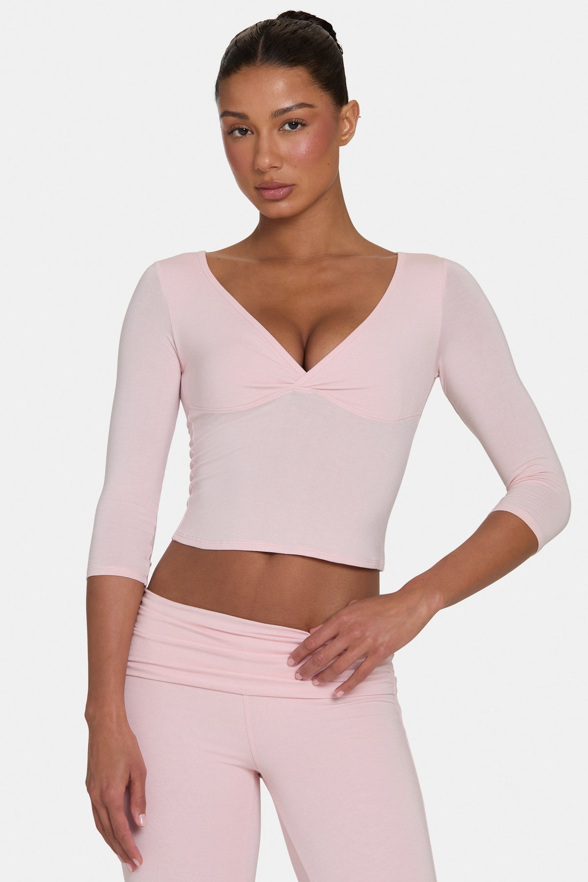 Belavie 3/4 Sleeve Top in Blush