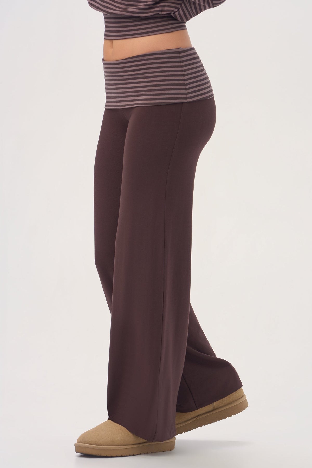 Belavie Wide-Leg Trousers in Espresso