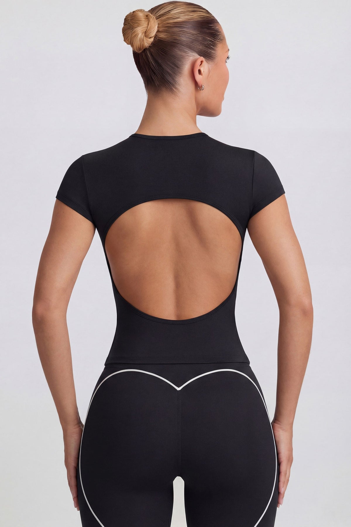 Belavie Cut-Out Longline T-Shirt in Black