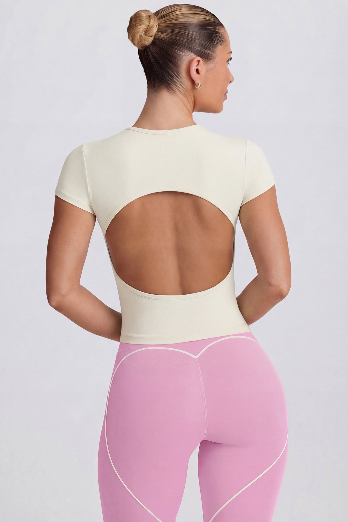 Belavie Cut-Out Longline T-Shirt in Oat