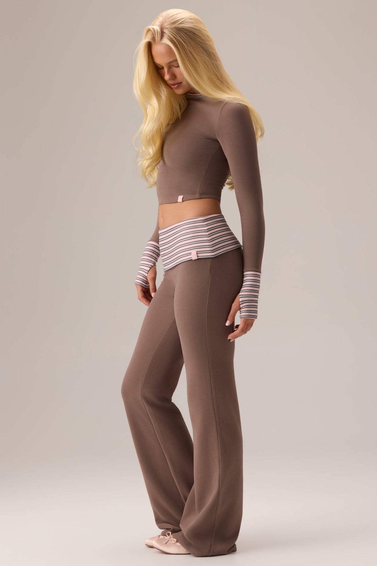 Belavie Plush Jersey Long-Sleeve Top in Chestnut