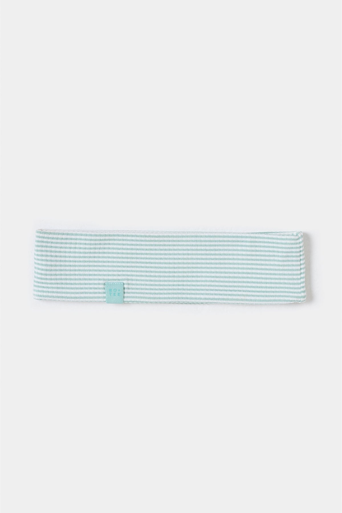 Belavie Ribbed Jersey Headband in Mint Stripe