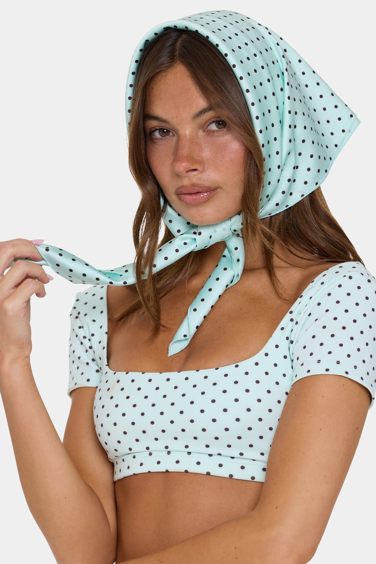 Belavie Satin Multi-Way Scarf in Mint Chip