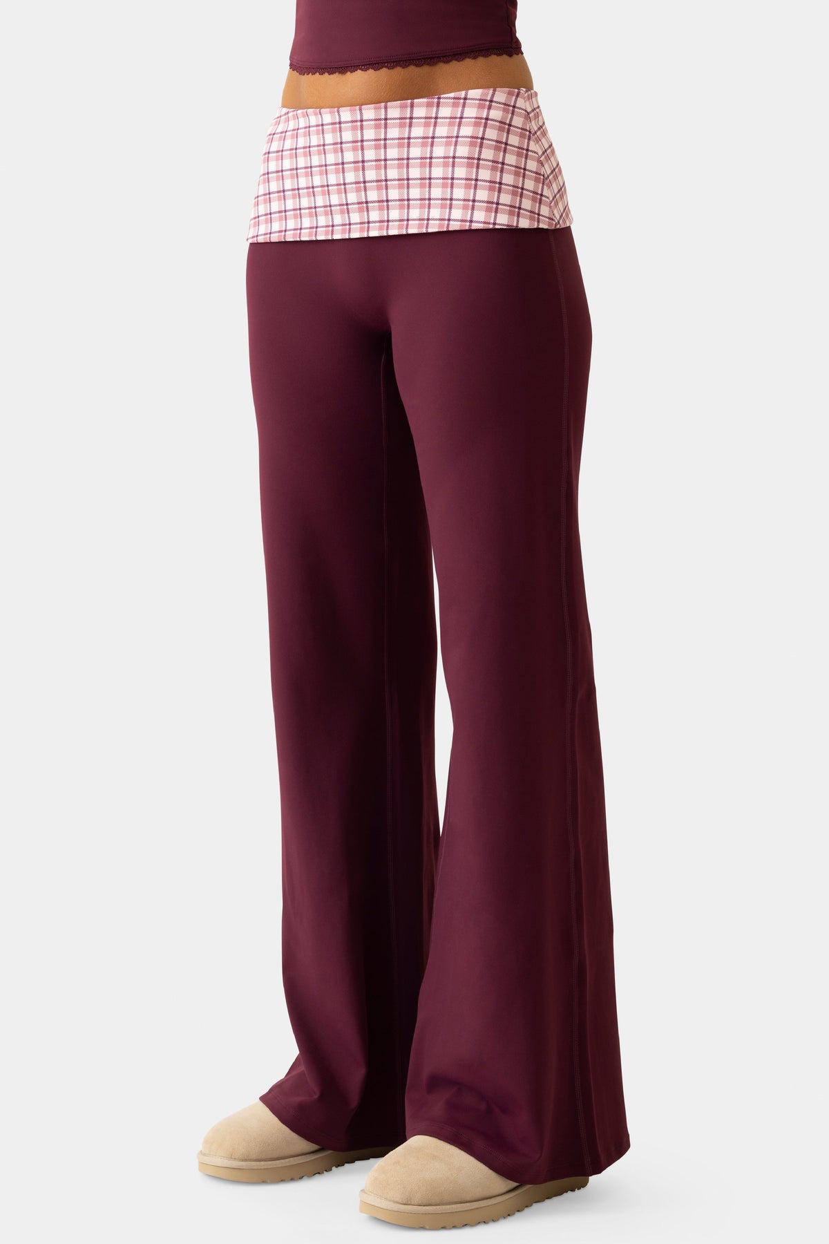 Belavie Soft Active Wide-Leg Trousers in Plum