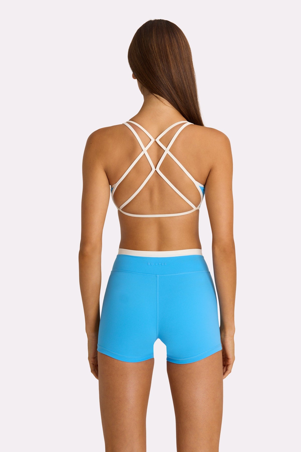 Belavie Soft Active Wrap Waist Shorts in Electric Blue