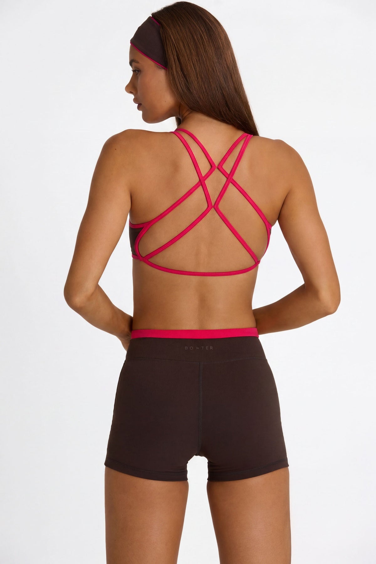 Belavie Soft Active Wrap Waist Shorts in Truffle