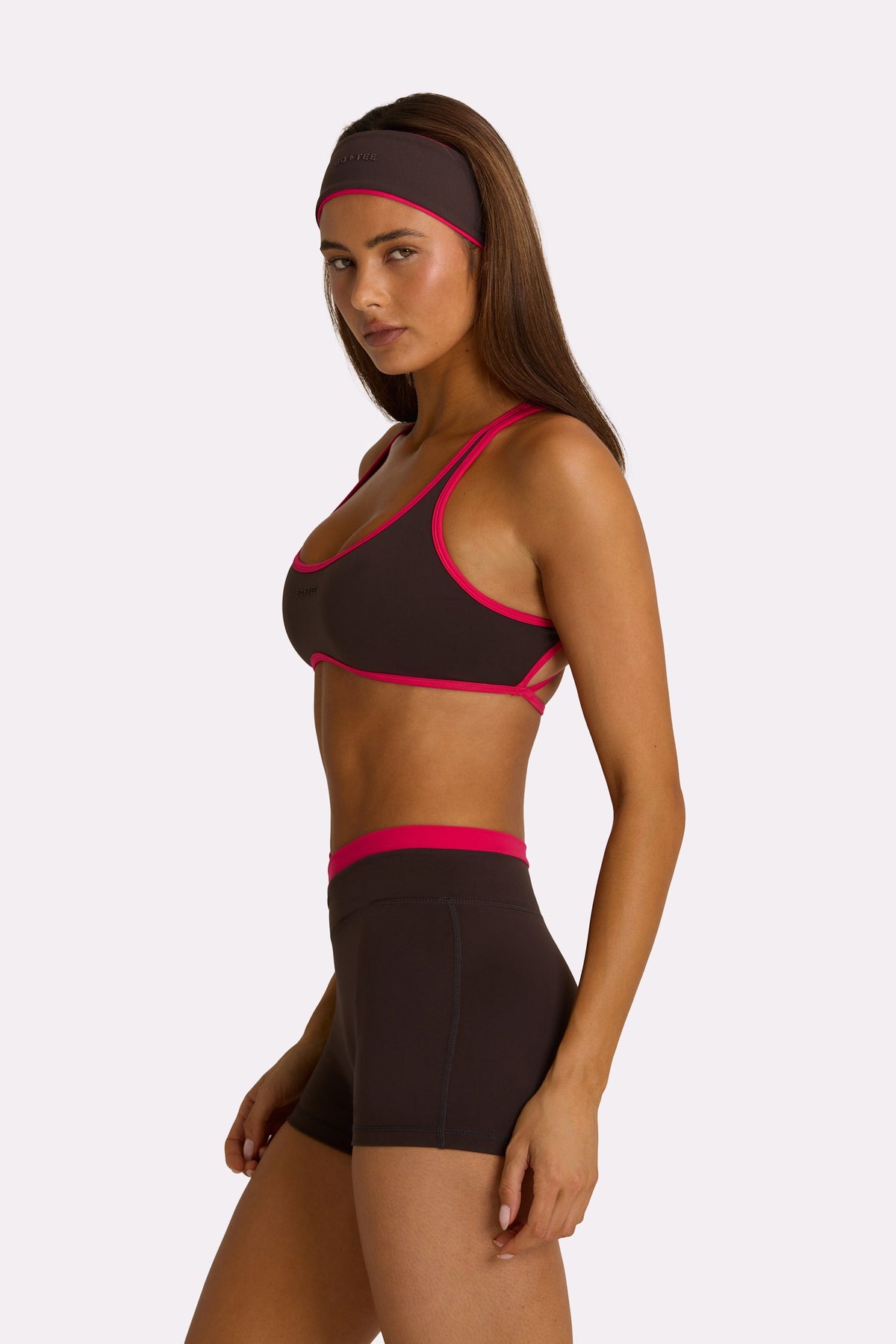 Belavie Soft Active Wrap Waist Shorts in Truffle