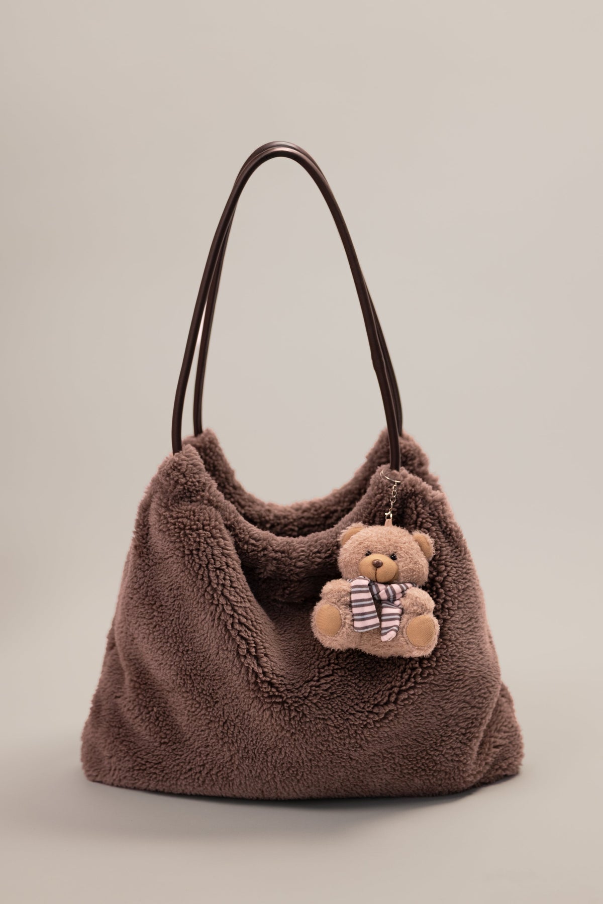 Belavie Teddy Keychain in Chestnut Stripe