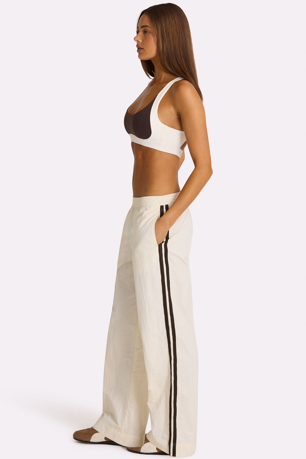 Belavie Woven Track Pants in Coconut