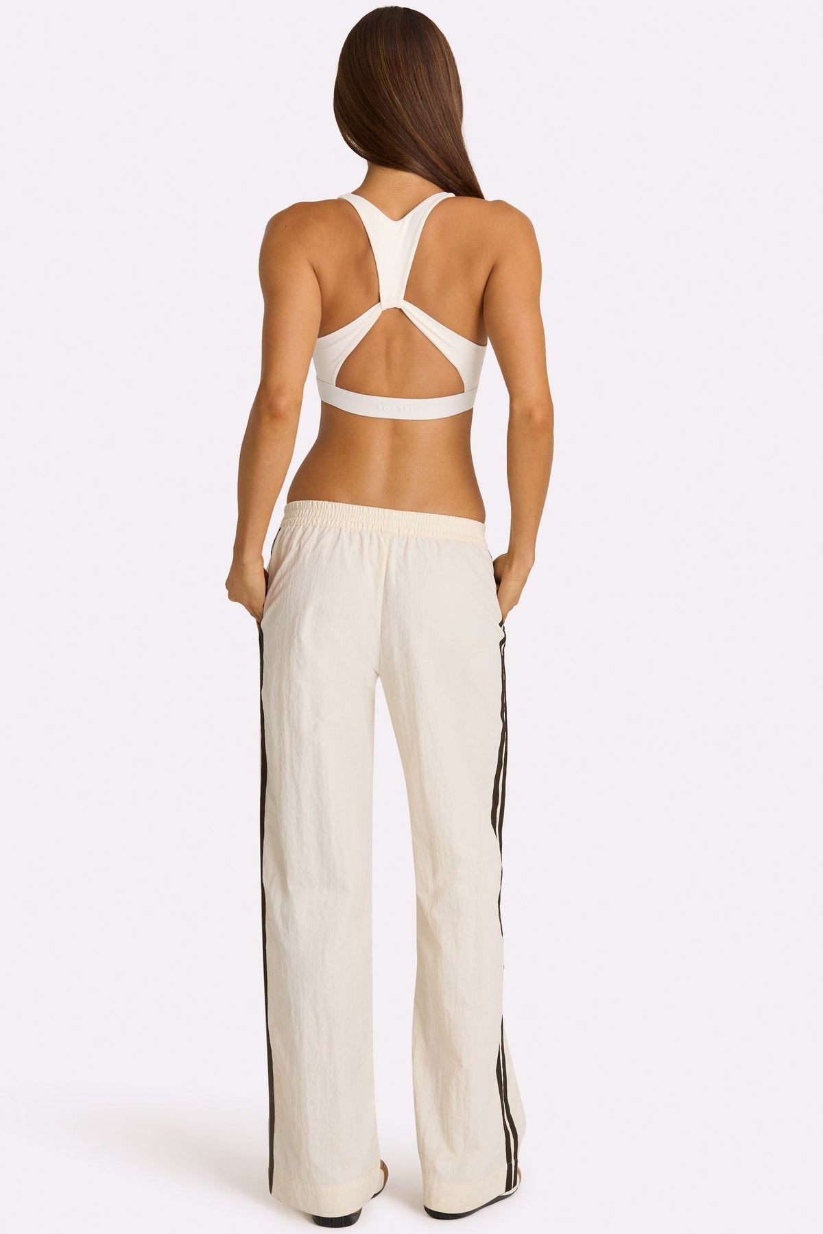 Belavie Woven Track Pants in Coconut