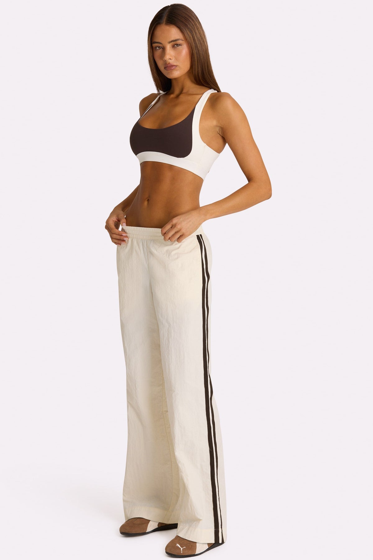 Belavie Woven Track Pants in Coconut