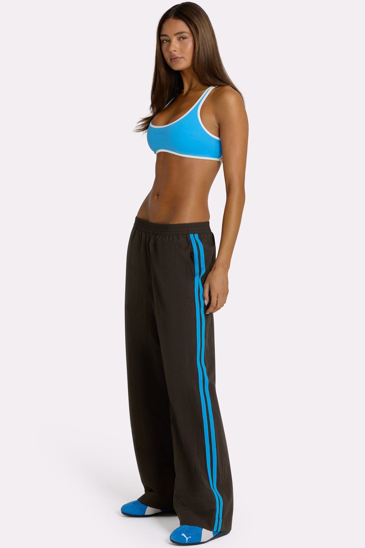 Belavie Woven Track Pants in Truffle