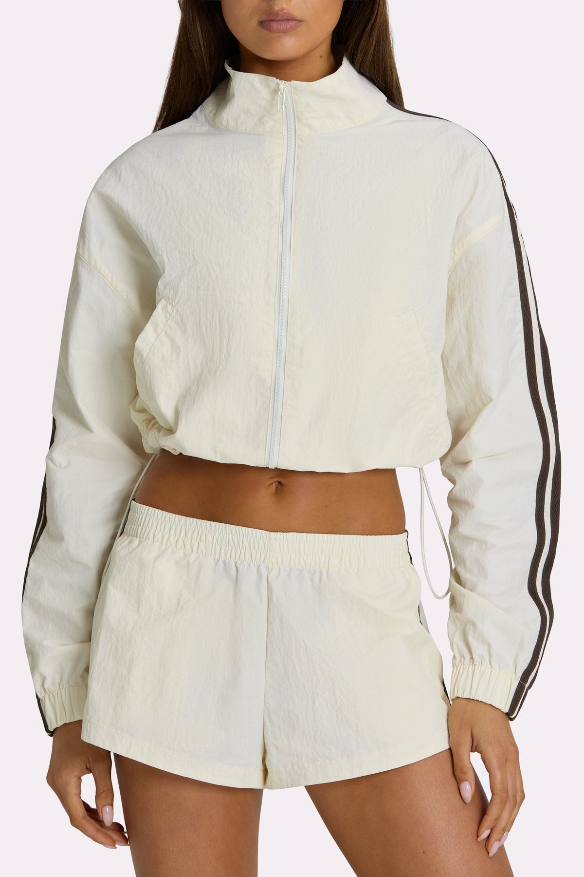Belavie Woven Track Shorts in Coconut