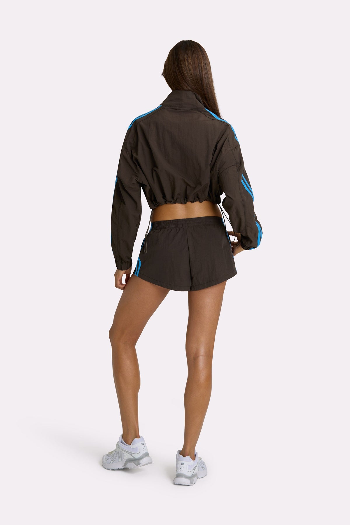 Belavie Woven Track Shorts in Truffle
