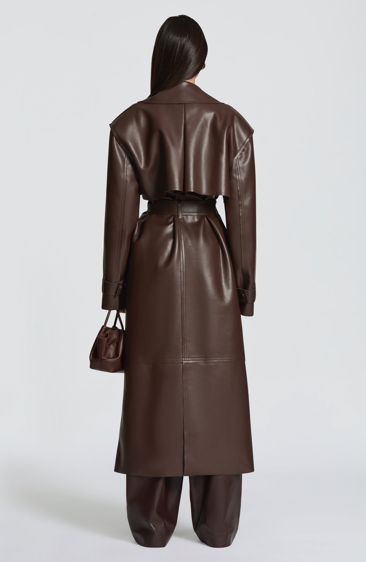 Belavie Bridgeta Trench Coat - Plum Brown