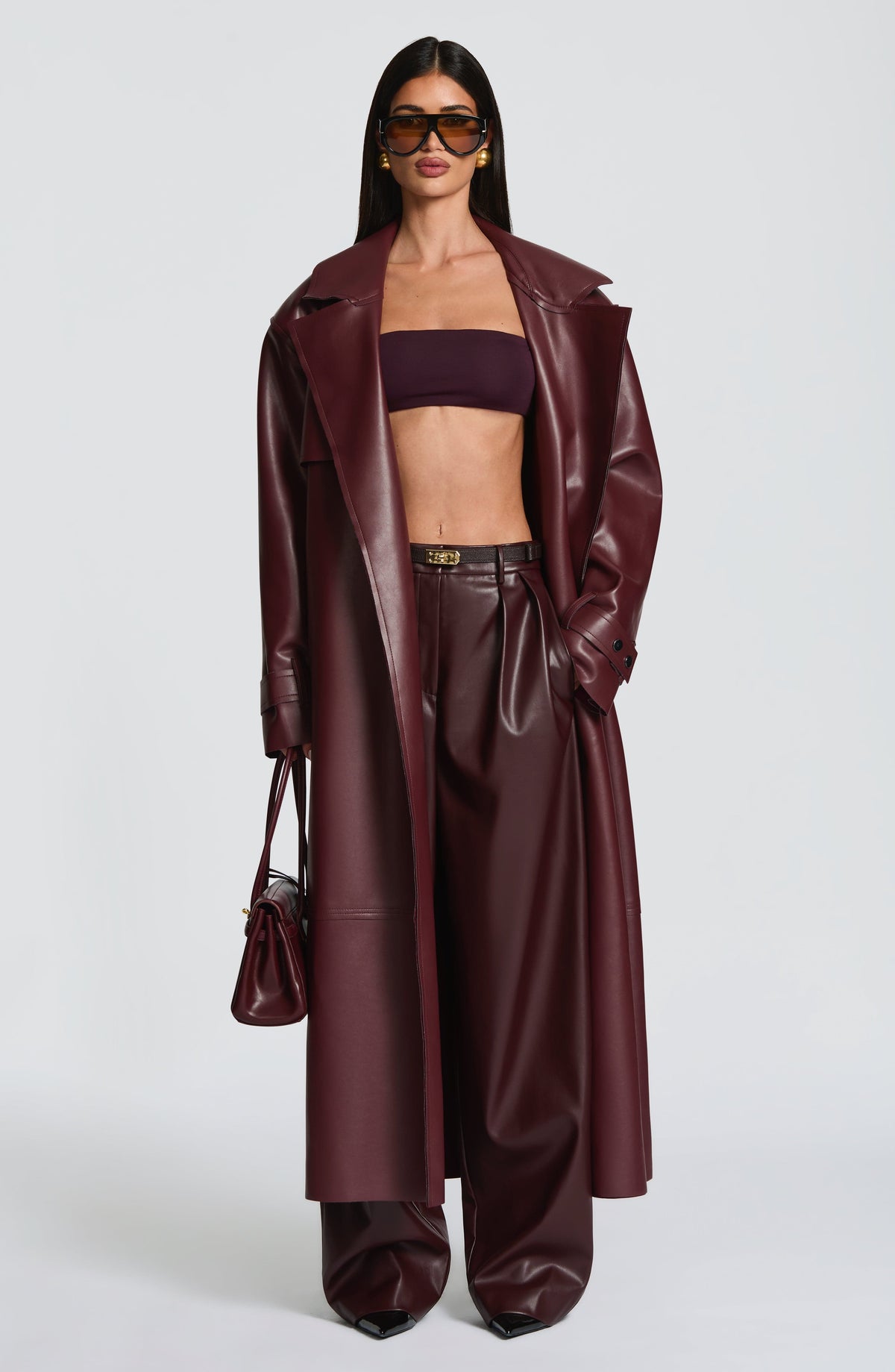 Belavie Bridgeta Trench Coat - Plum