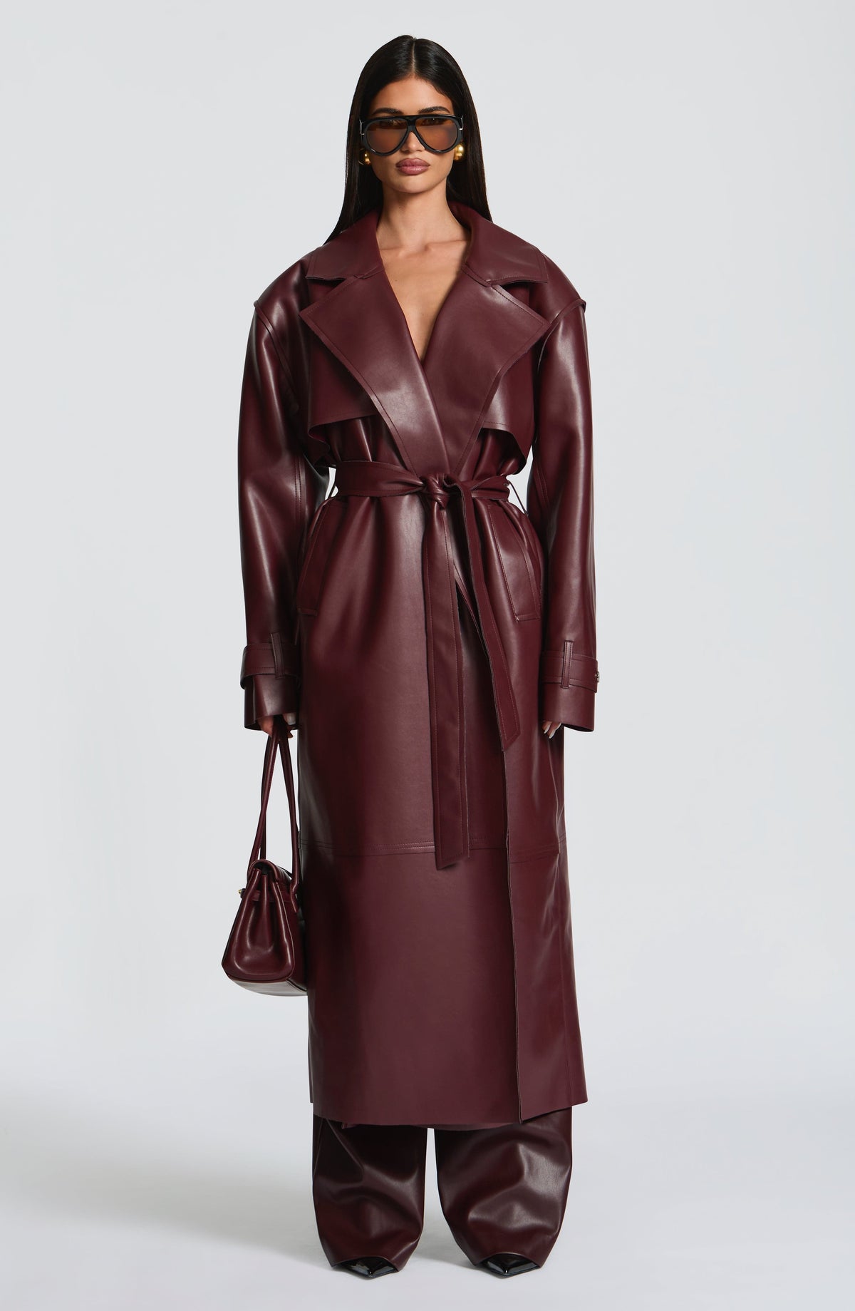 Belavie Bridgeta Trench Coat - Plum