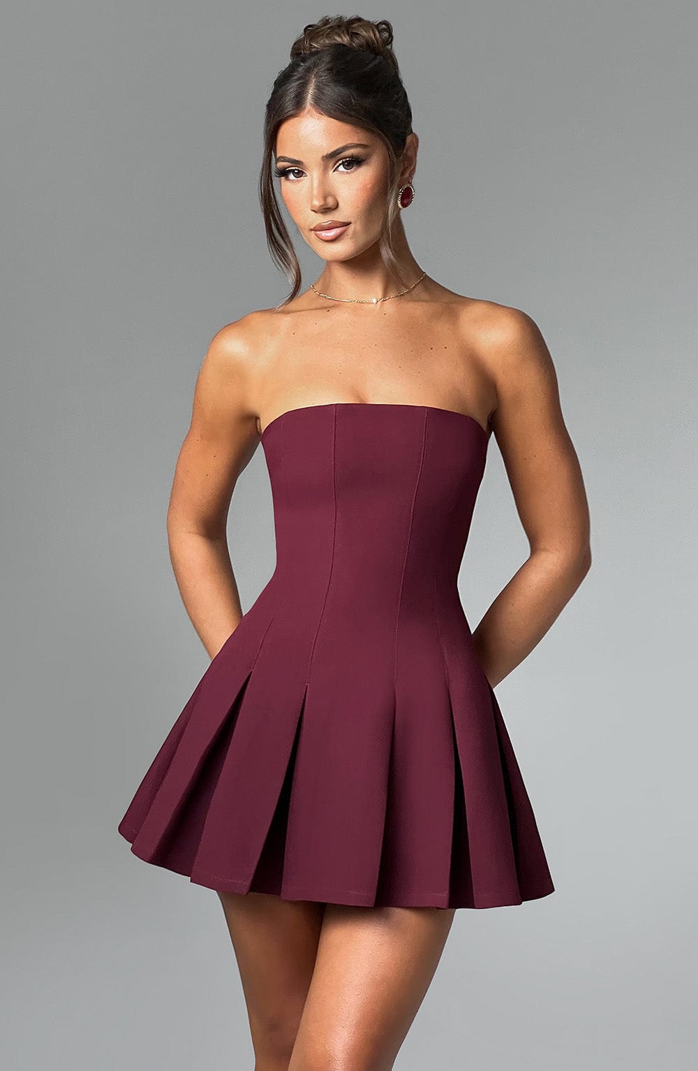 Belavie Bryonia Mini Dress - Cherry Lacquer