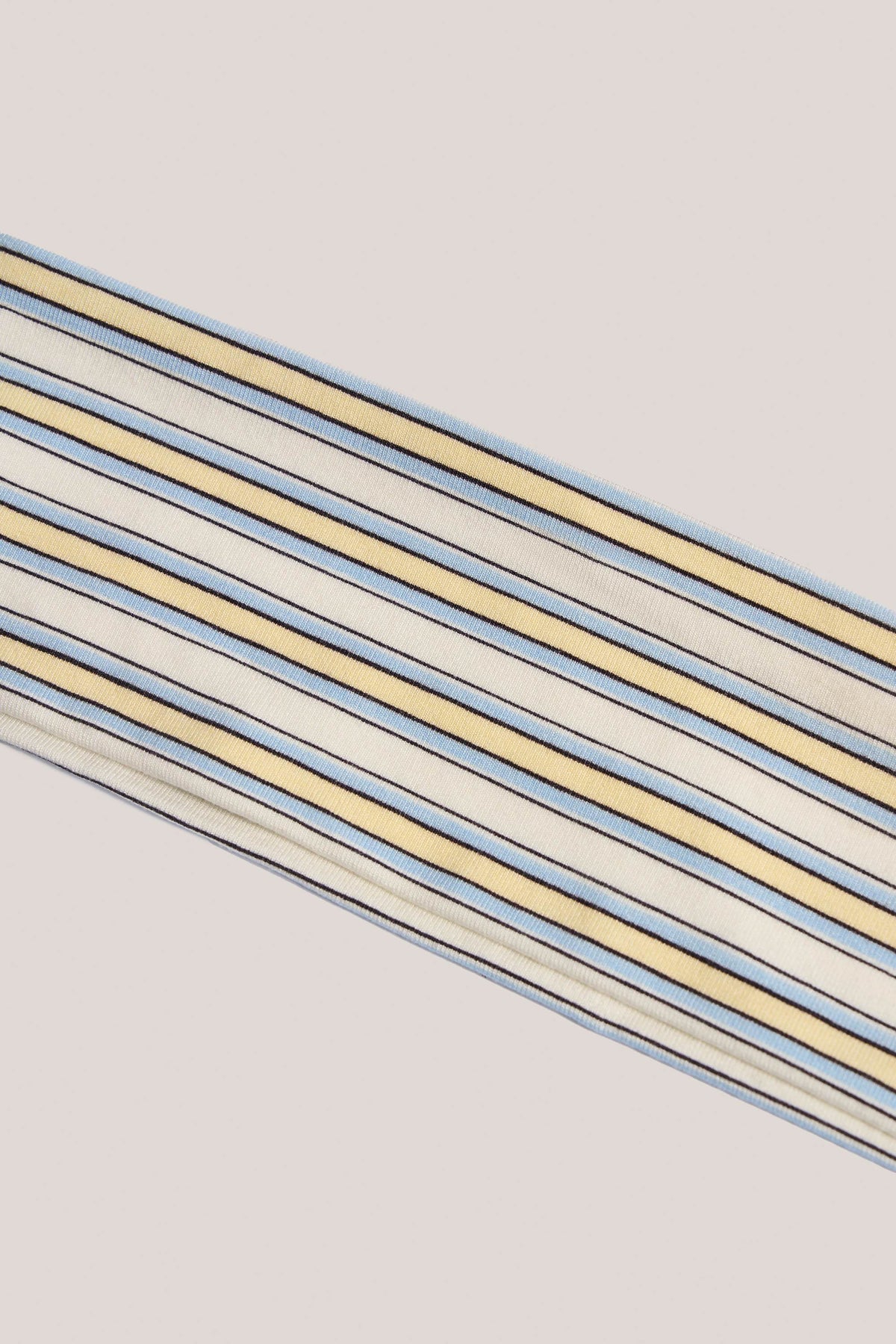 Belavie Modal Ribbed Headband in Blue & Yellow Stripe