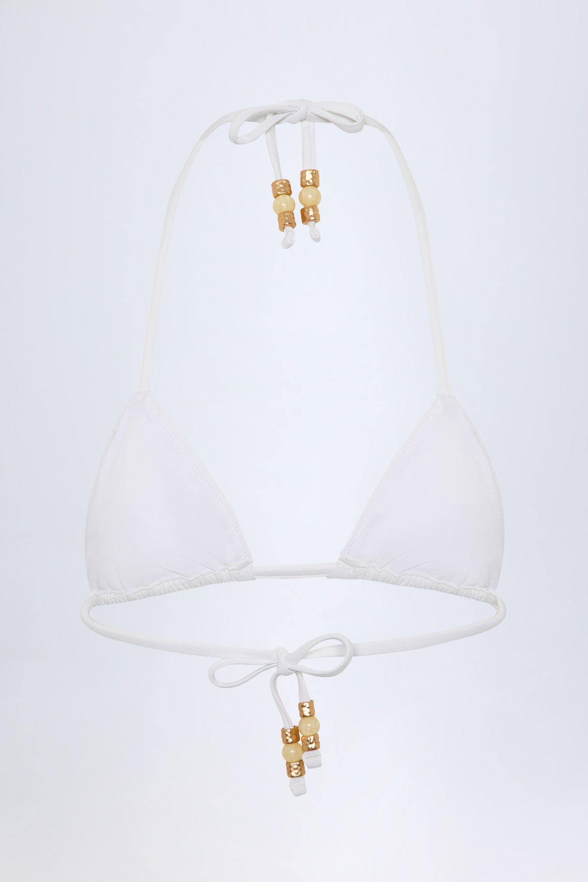 Belavie Caves Charm-Detail Triangle Bikini Top in White