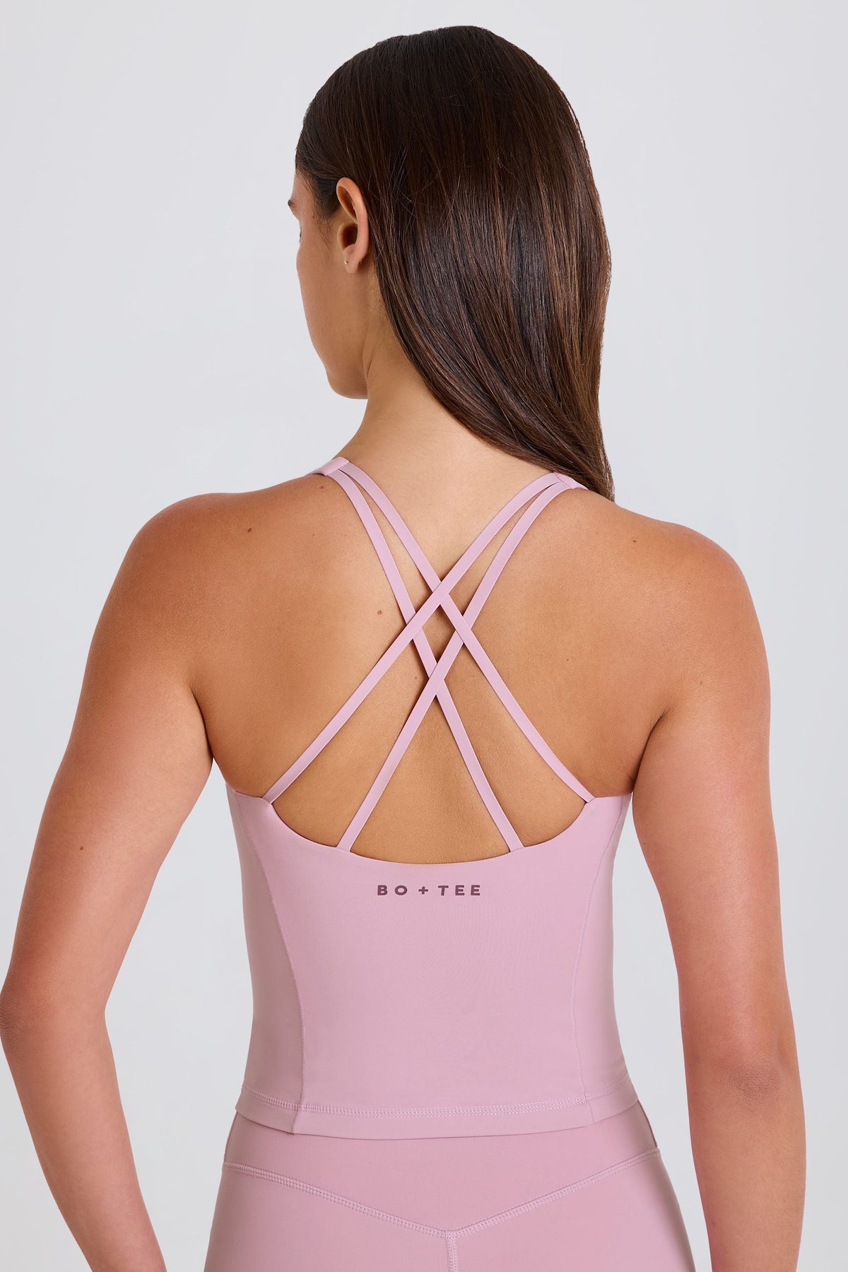 Belavie Crossback Longline Tank Top in Mauve