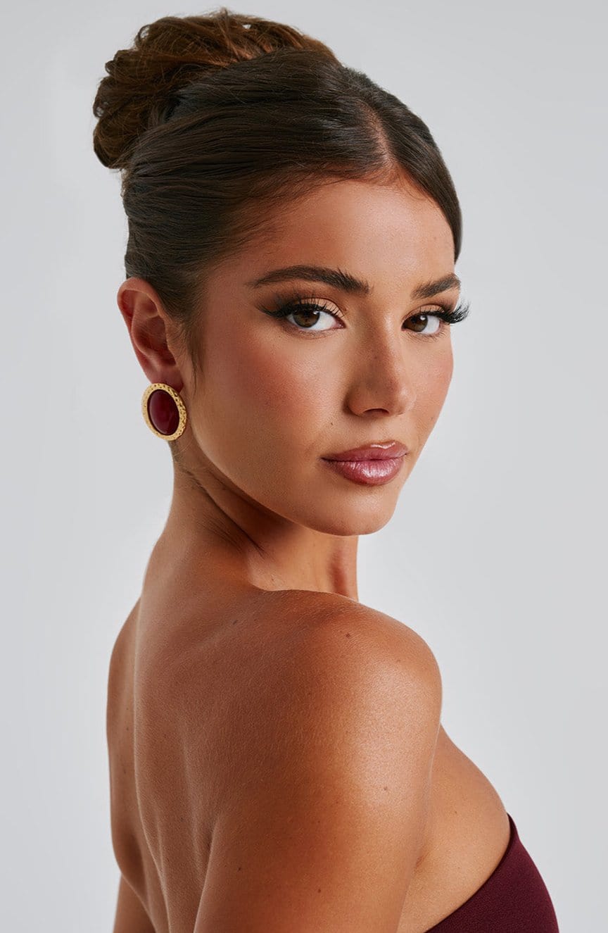 Belavie Eloisella Earrings - Red/Gold