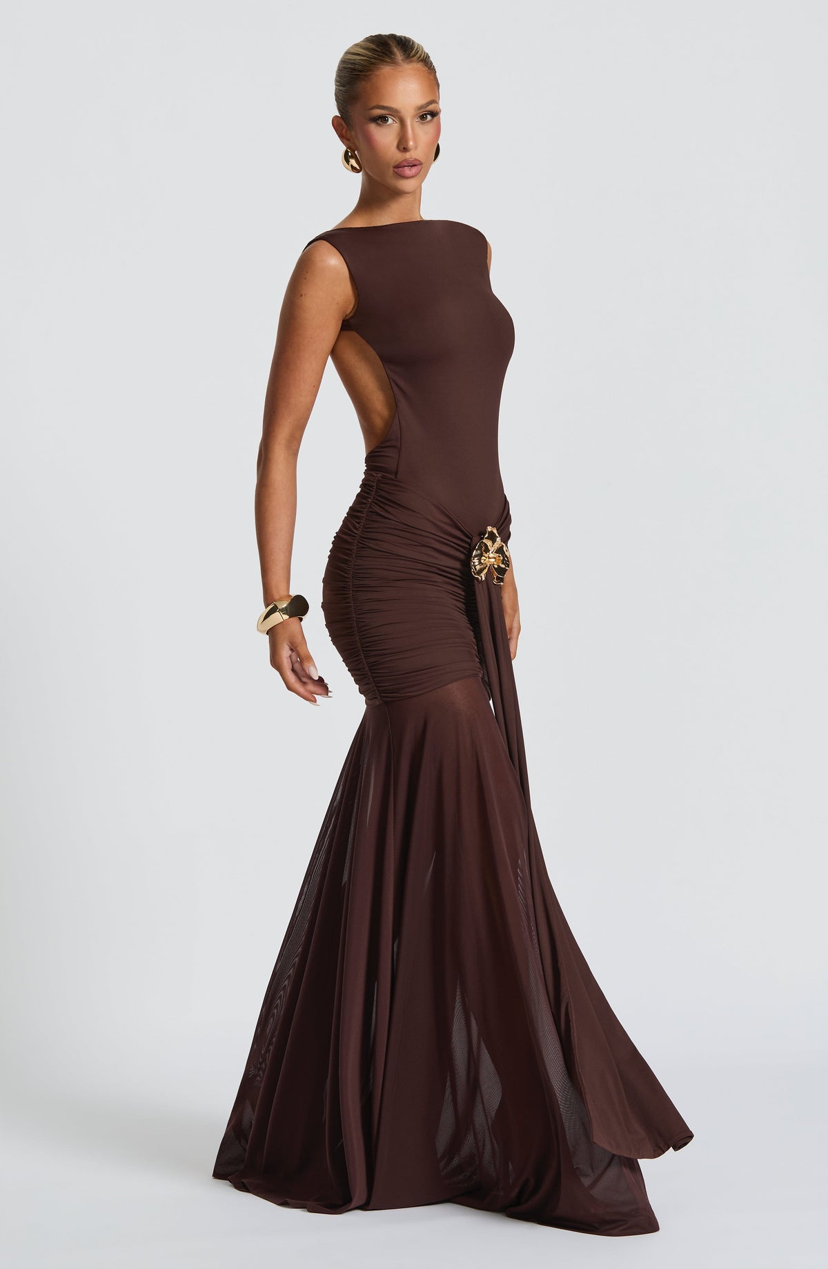 Belavie Faella Maxi Skirt - Plum Brown