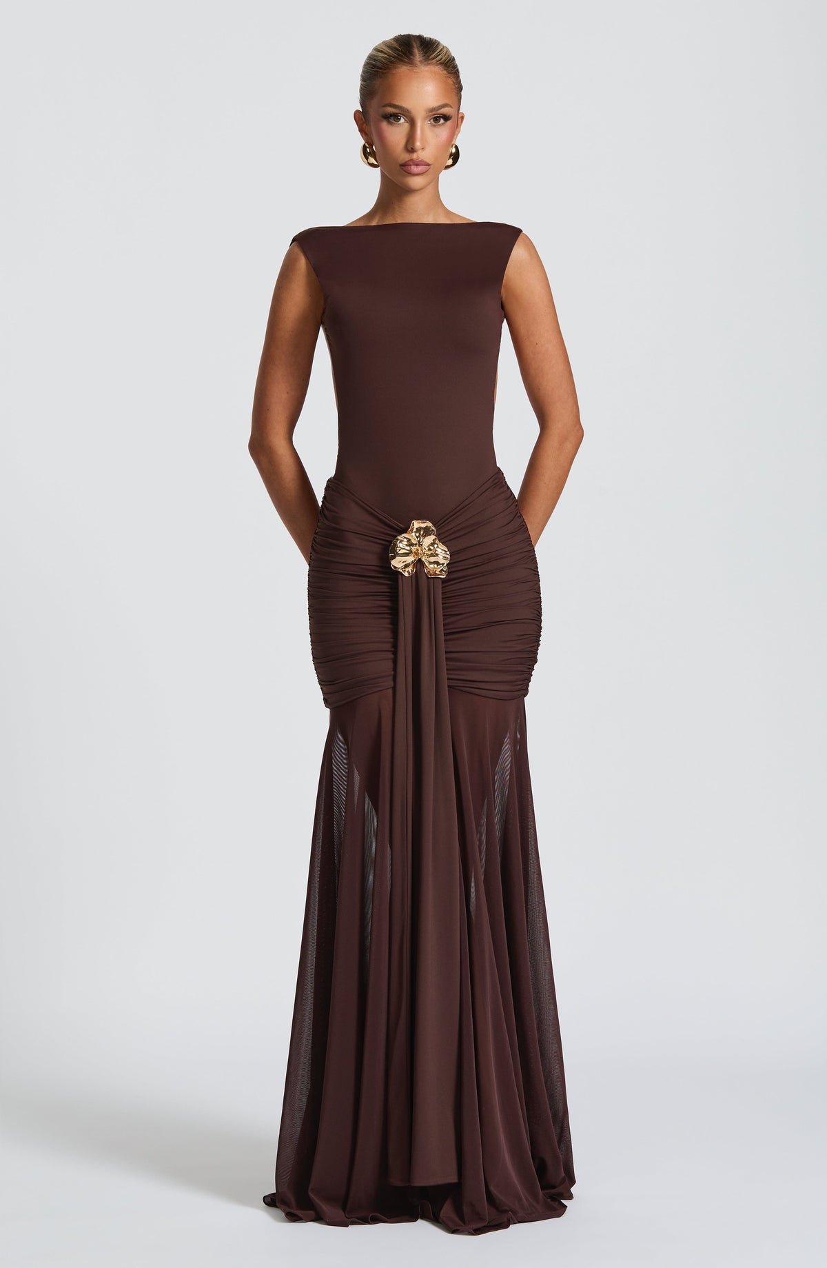 Belavie Faella Maxi Skirt - Plum Brown