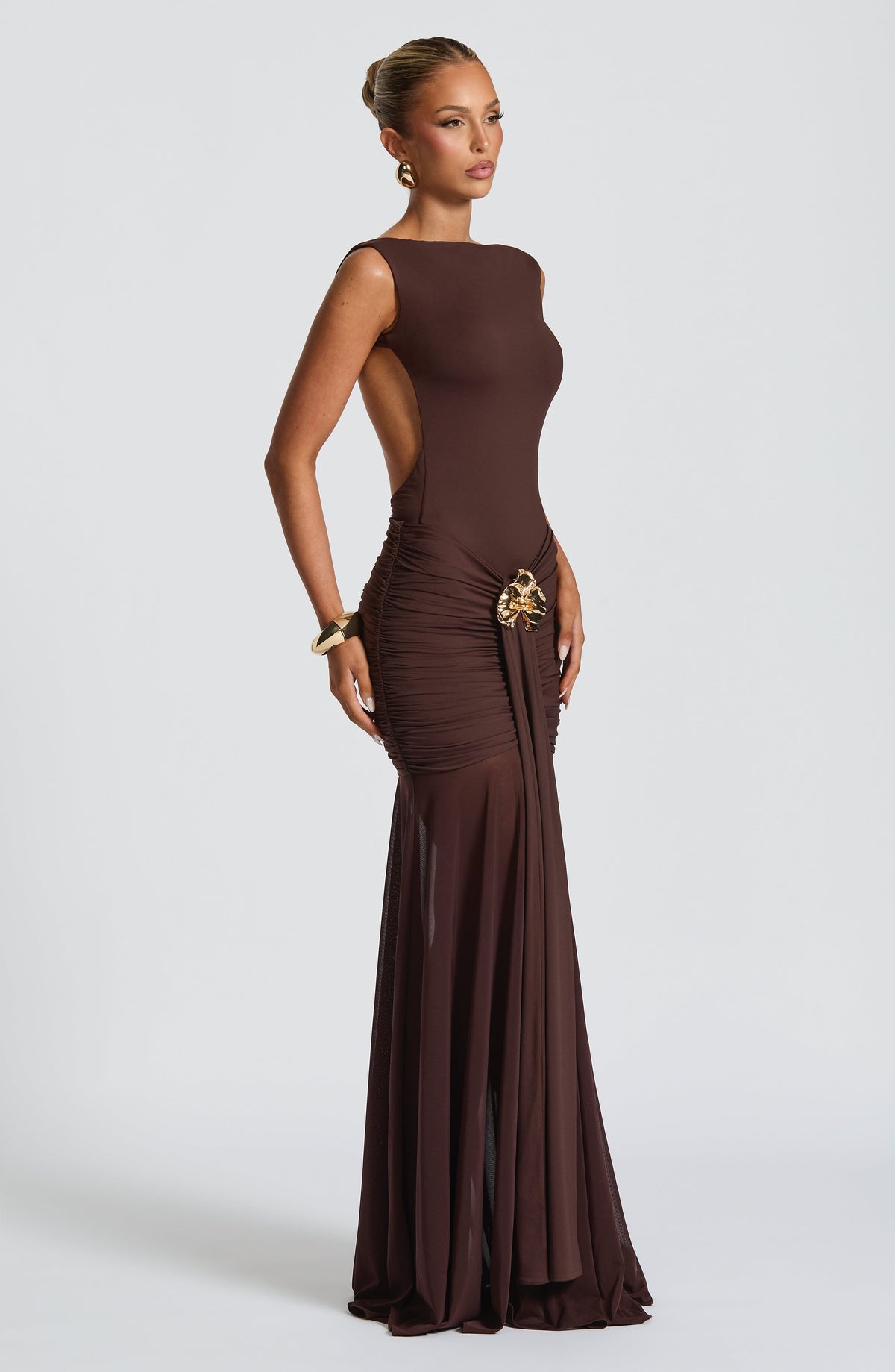 Belavie Faella Maxi Skirt - Plum Brown
