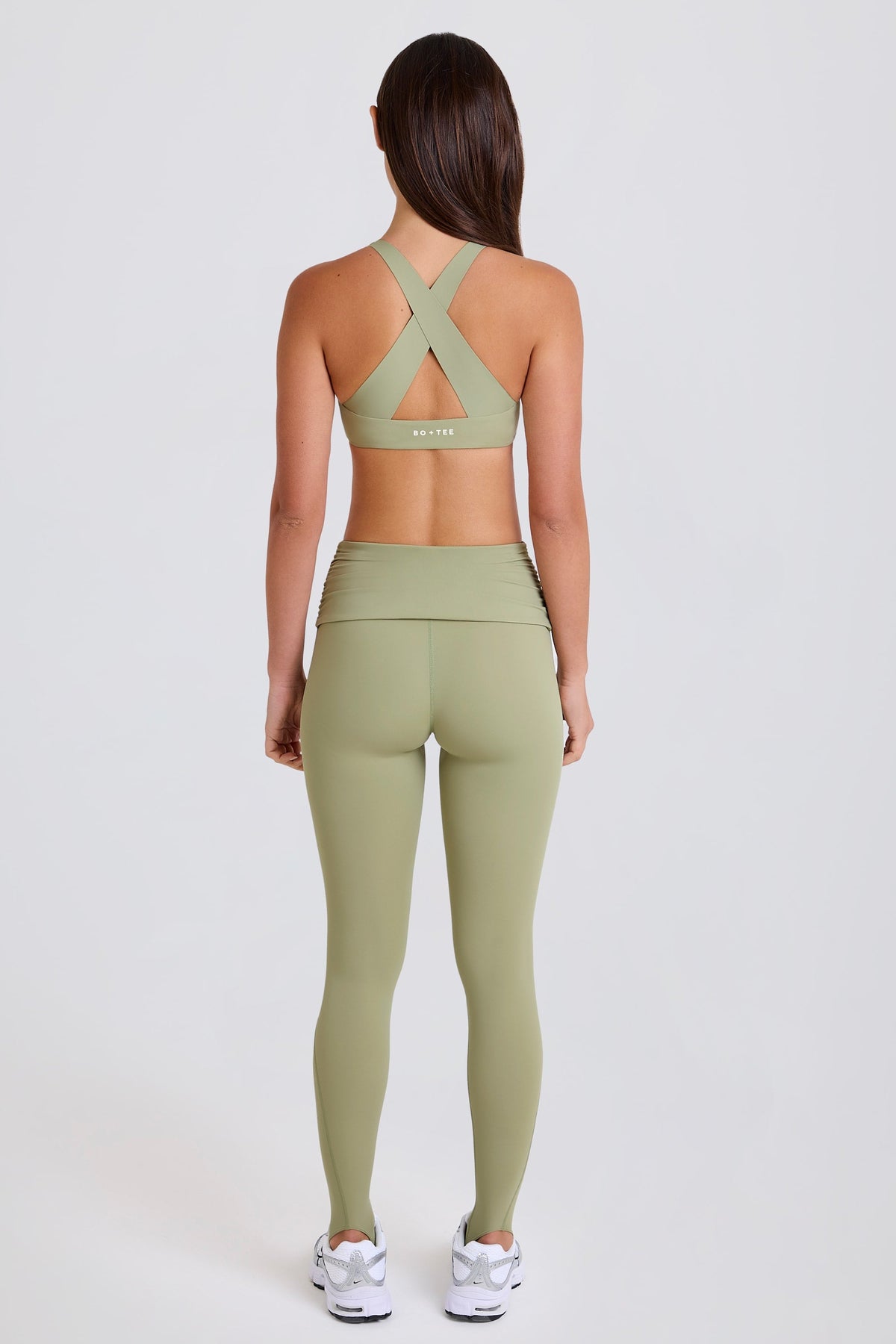 Belavie Foldover Mid-Rise Stirrup Leggings in Matcha