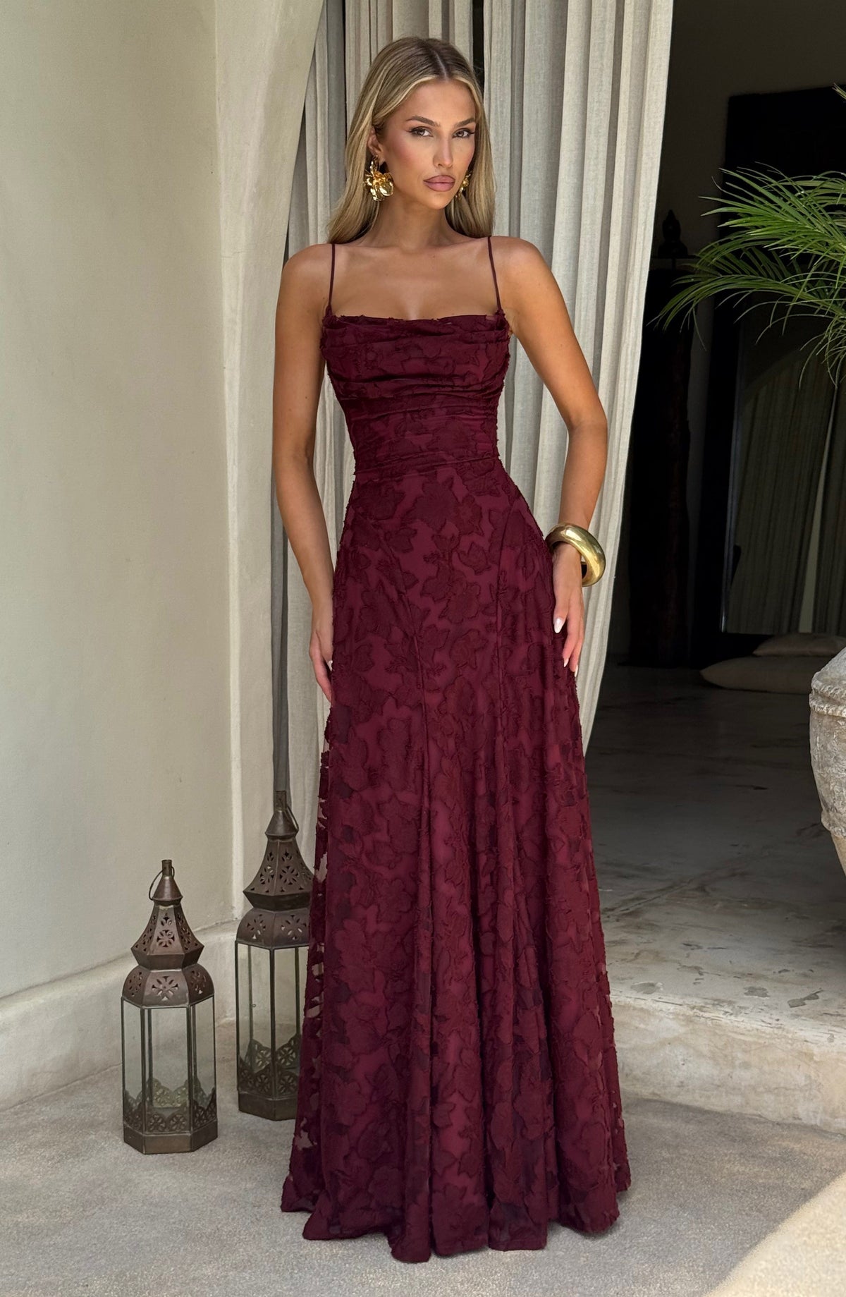 Belavie Francissa Maxi Dress - Cherry Lacquer