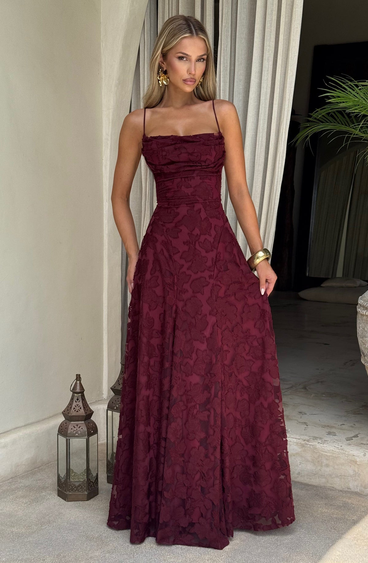Belavie Francissa Maxi Dress - Cherry Lacquer