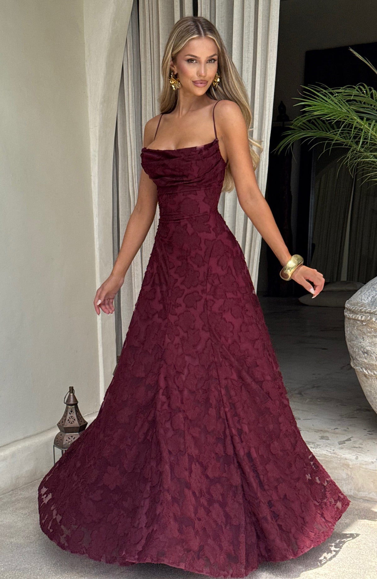Belavie Francissa Maxi Dress - Cherry Lacquer
