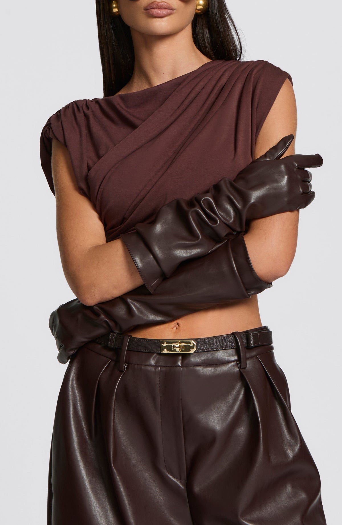 Belavie Frankiella Gloves - Plum Brown