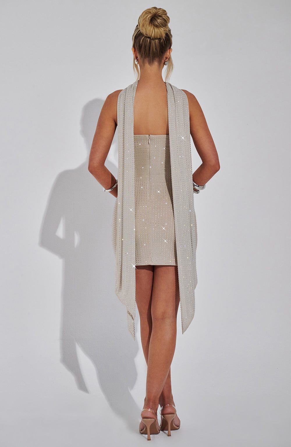 Belavie Ginnia Mini Dress - Silver/Nude