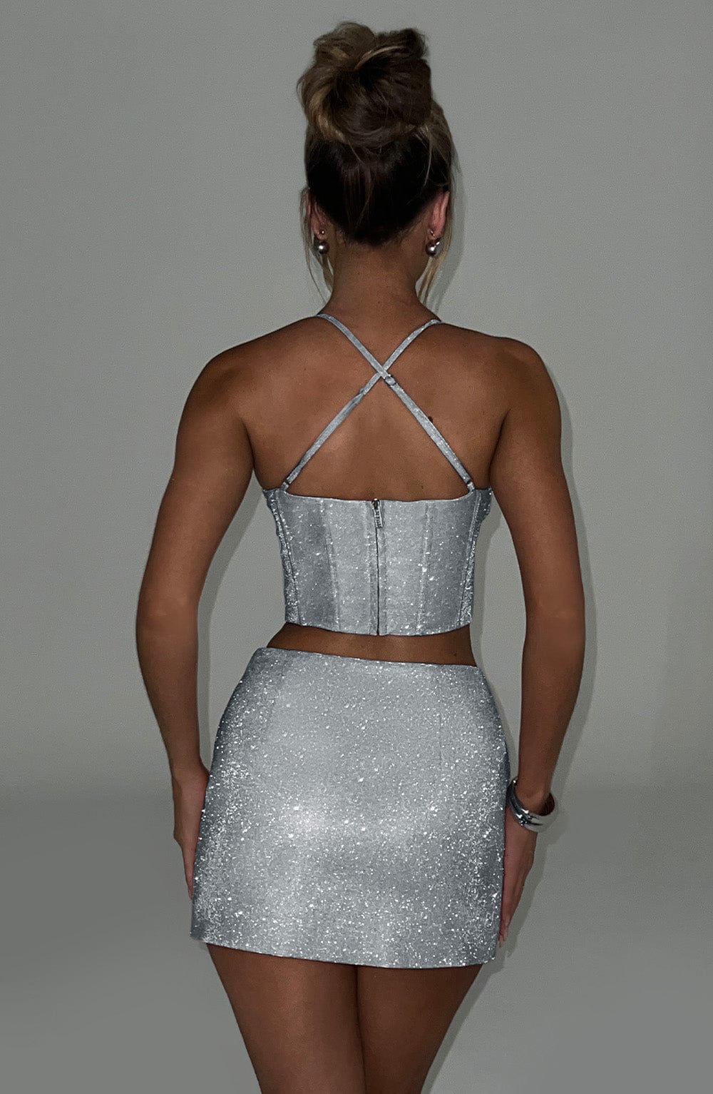 Belavie Glaciella Mini Skirt - Silver Sparkle