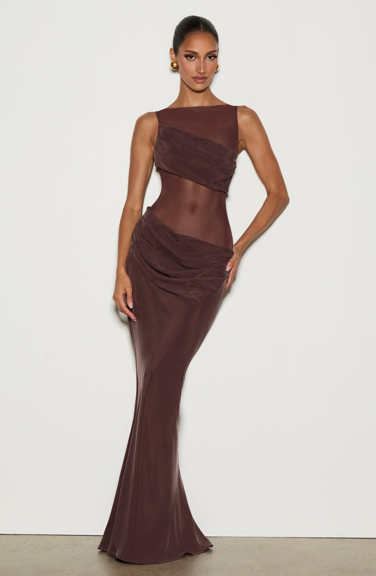 Belavie Gracelynne Maxi Dress - Plum Brown