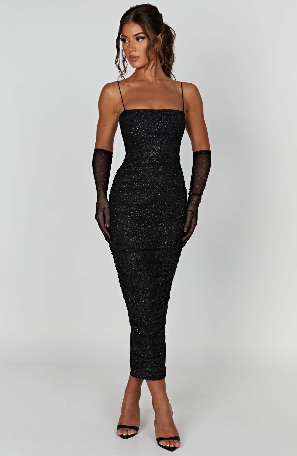 Belavie Graciella Maxi Dress - Black Sparkle
