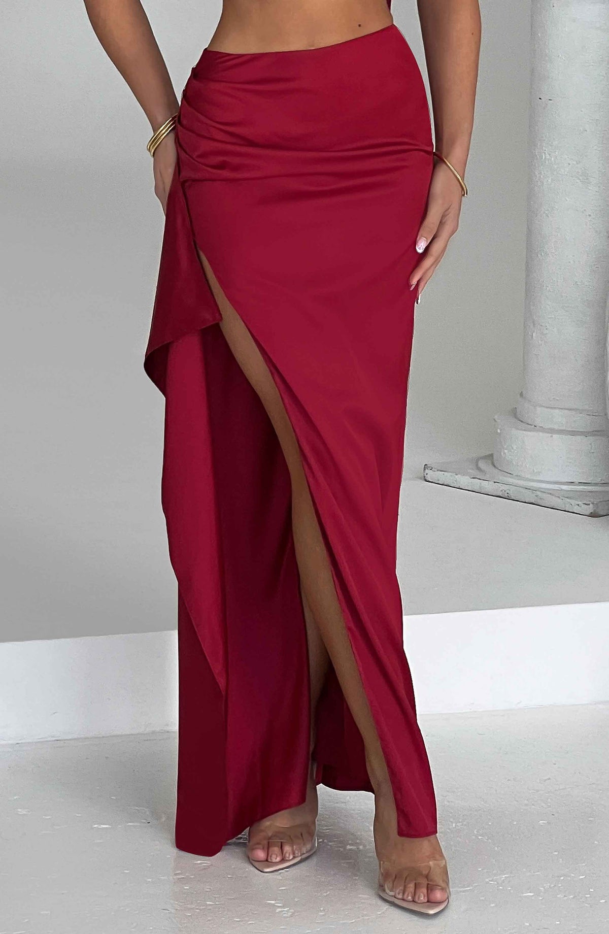 Belavie Halsie Maxi Skirt - Wine