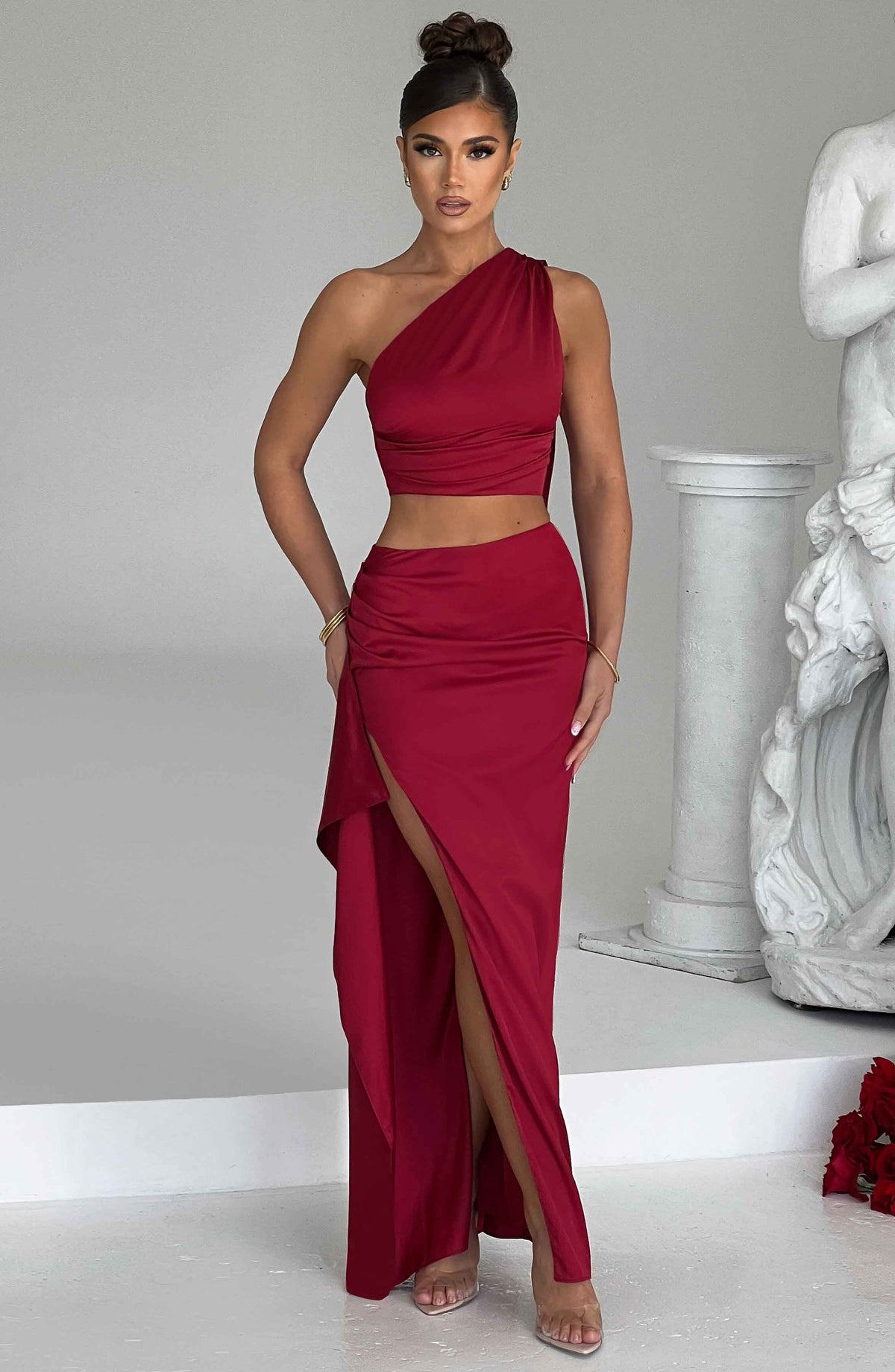 Belavie Halsie Maxi Skirt - Wine