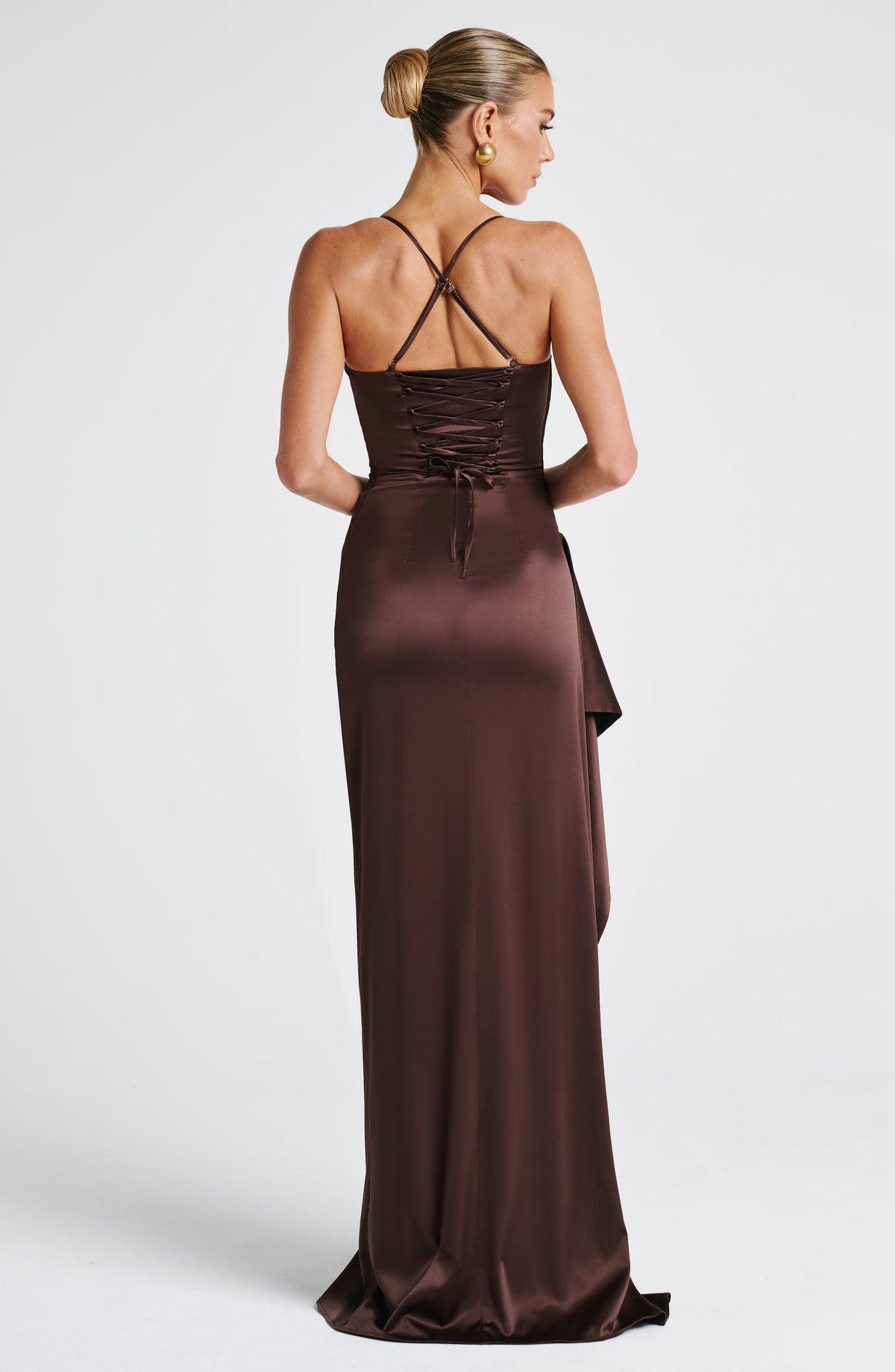 Belavie Helenne Maxi Dress - Plum Brown