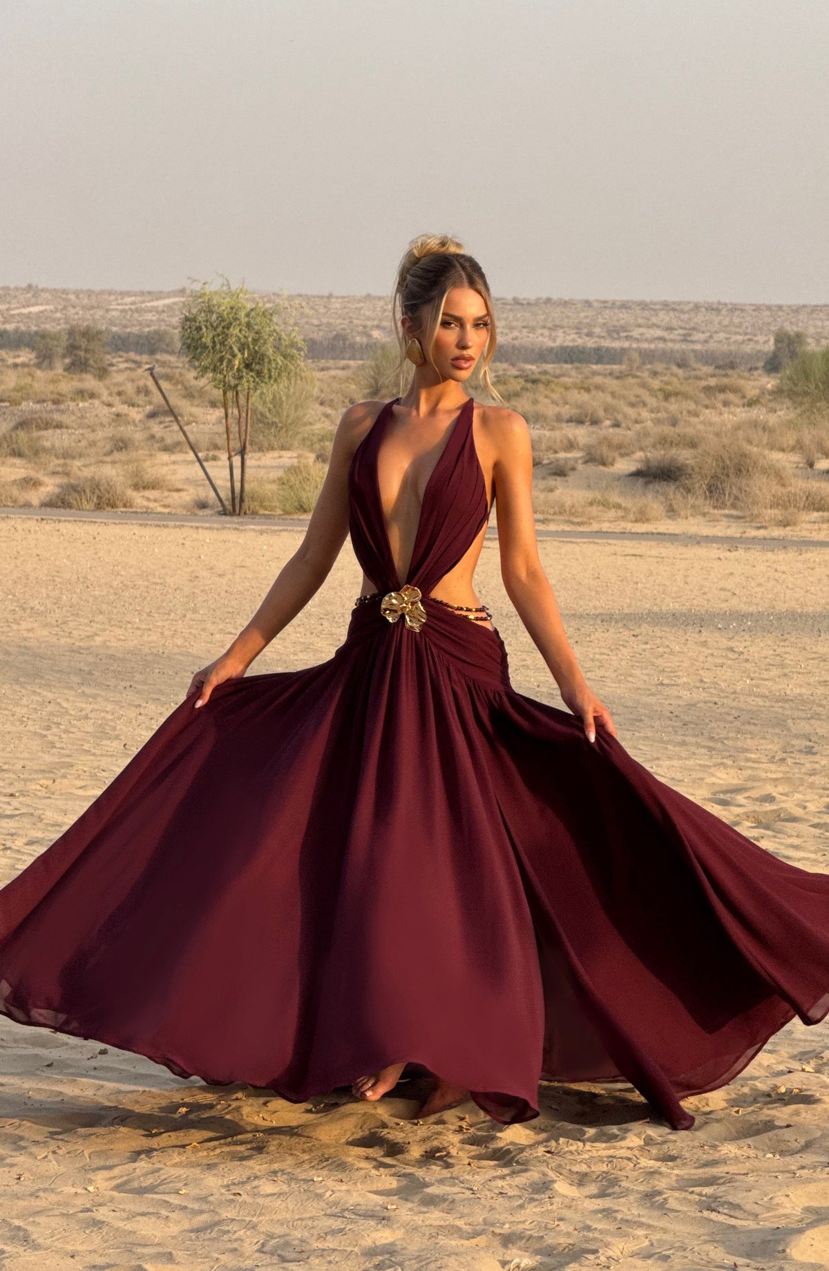 Belavie Indiannella Maxi Dress - Cherry Lacquer