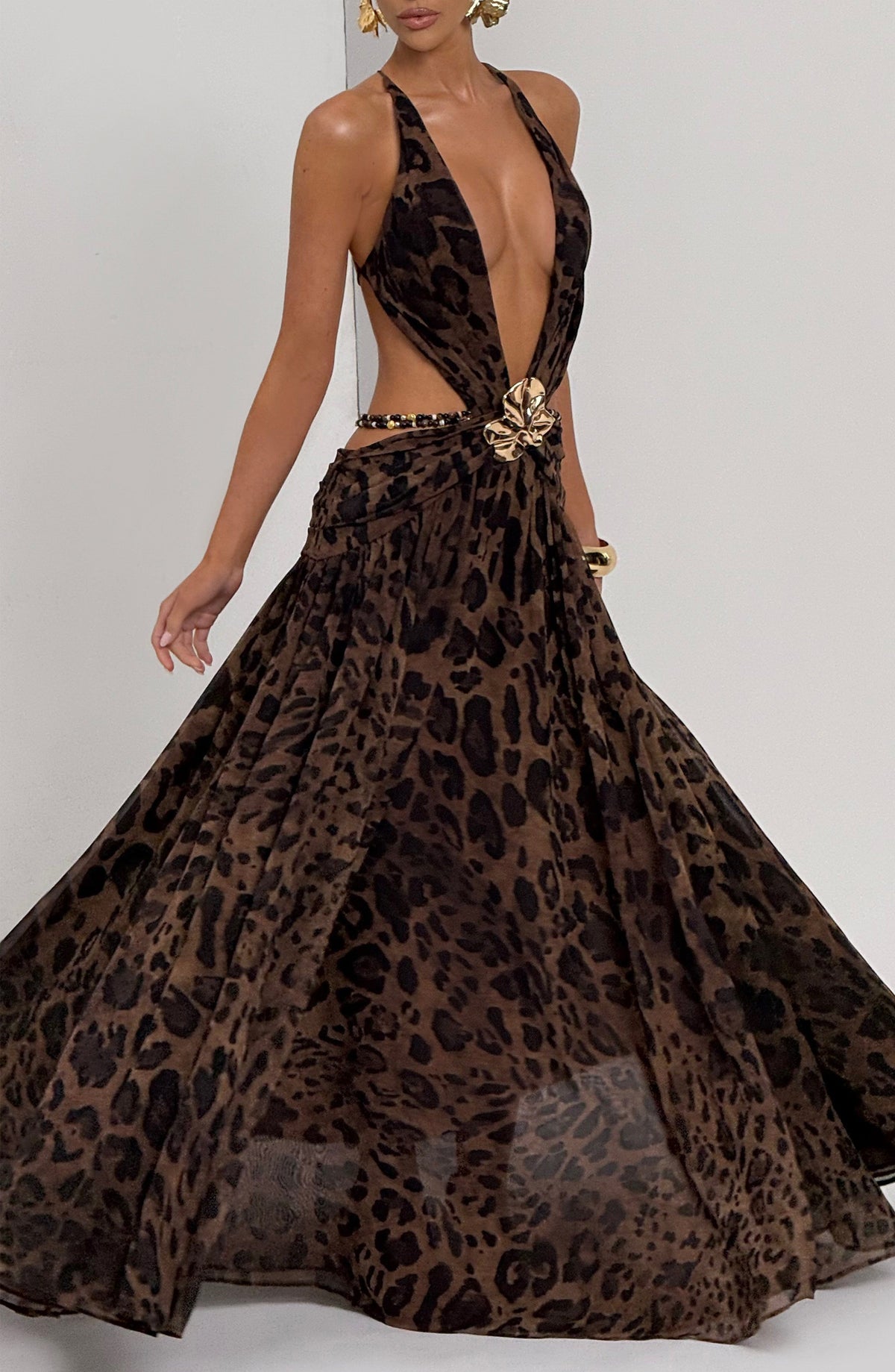 Belavie Indiannella Maxi Dress - Leopard Print