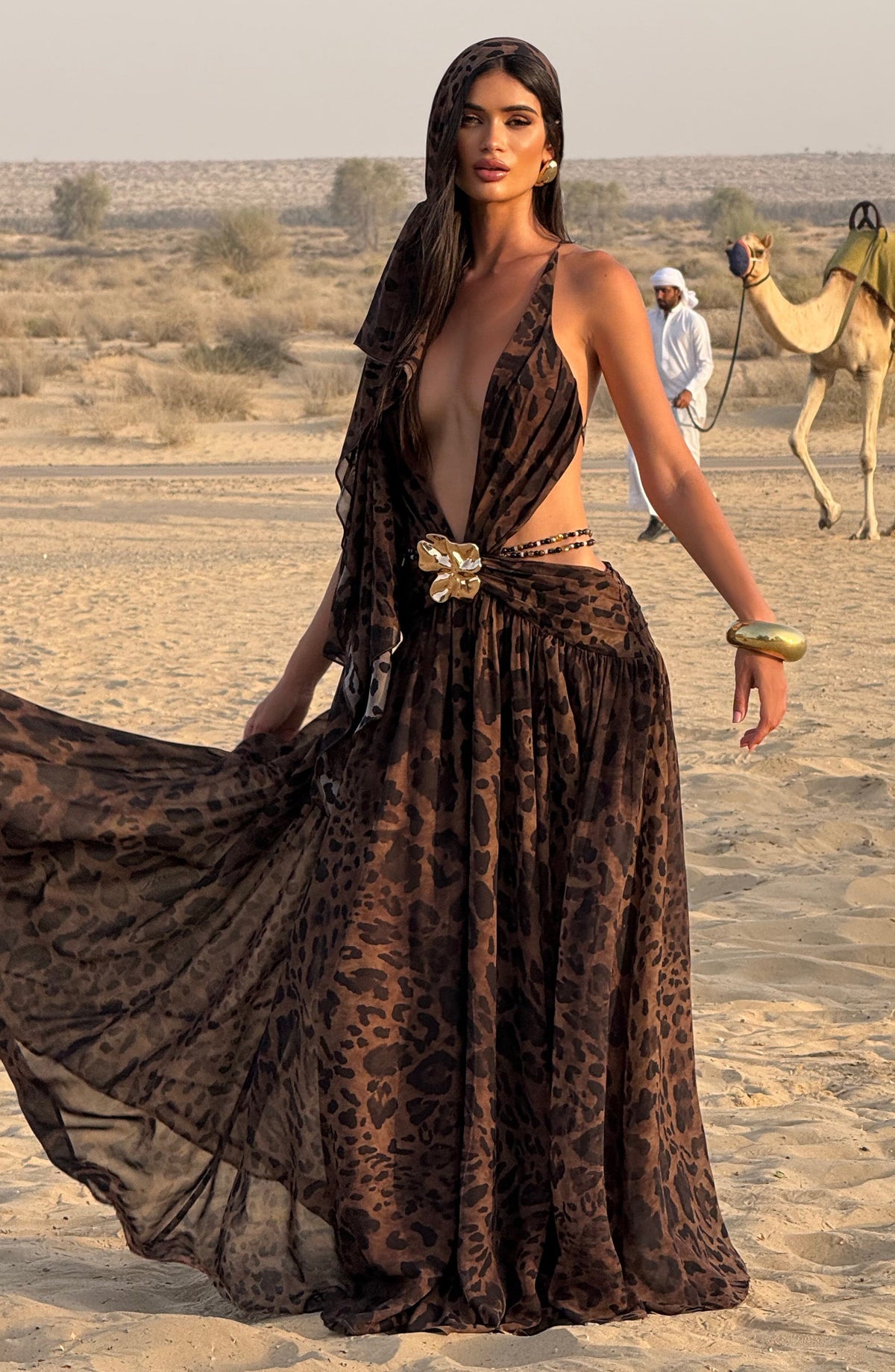 Belavie Indiannella Maxi Dress - Leopard Print