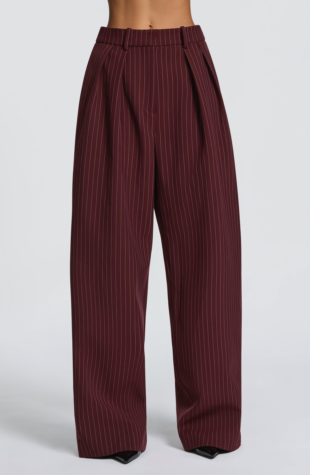 Belavie Kirstia Pants - Burgundy Pinstripe