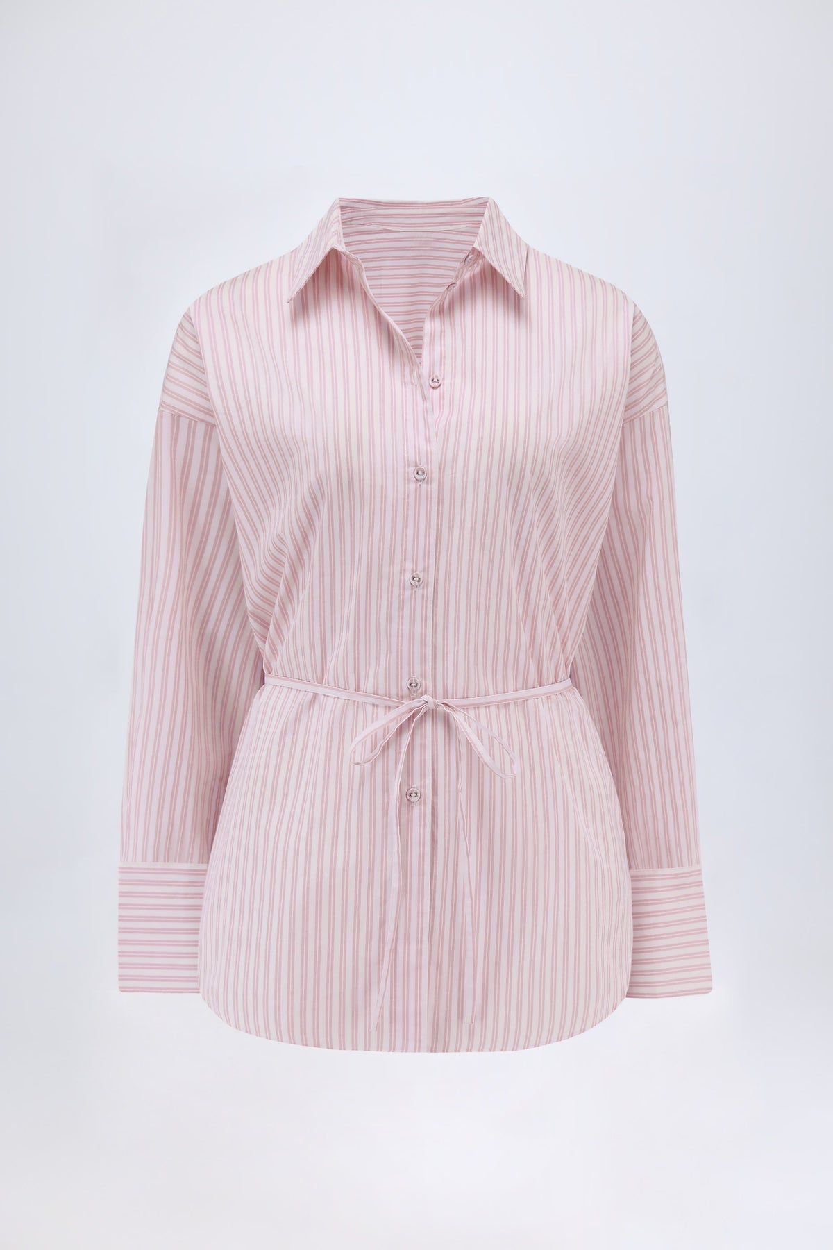 Belavie Lerice Oversized Shirt in Pink Stripe
