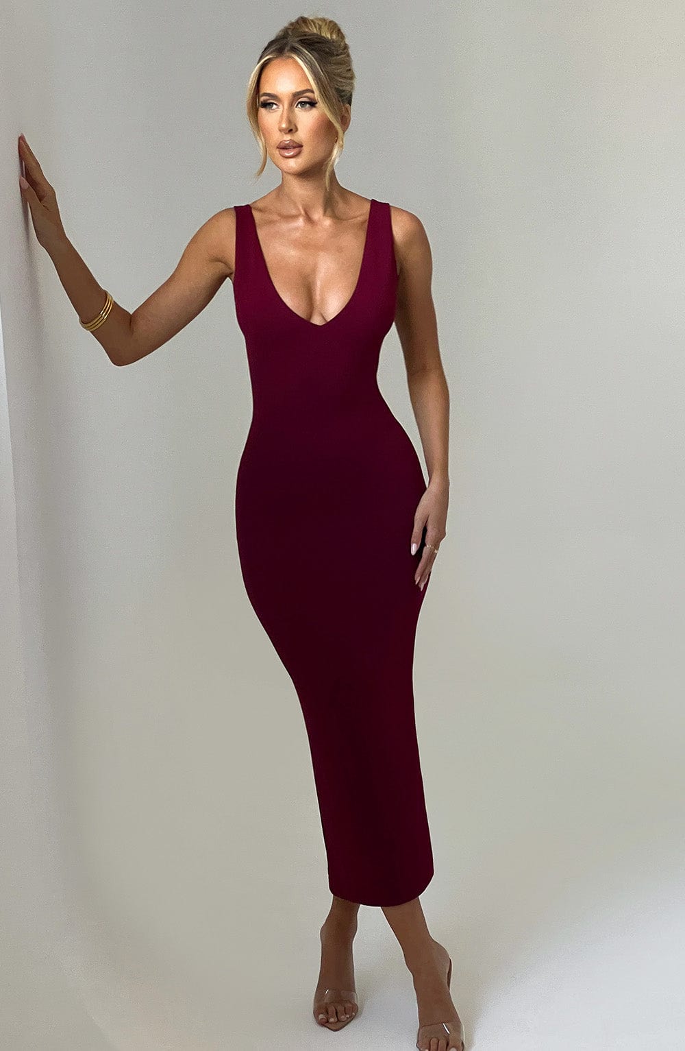 Belavie Lucindella Midi Dress - Burgundy