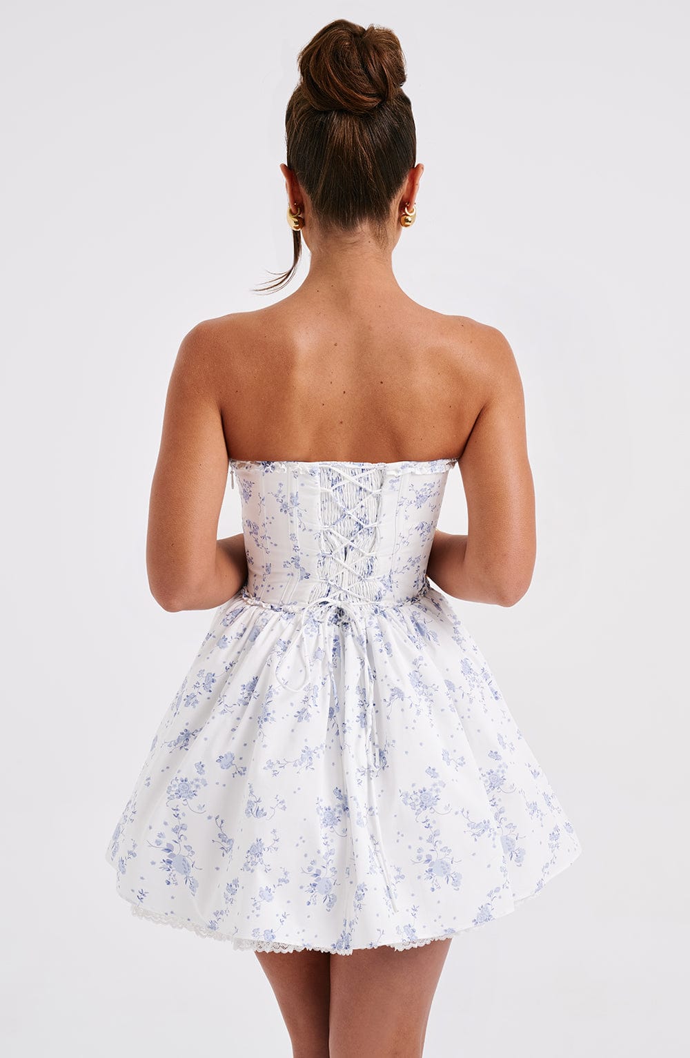 Belavie Maevella Mini Dress - Blue Ditsy Print